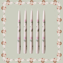 Pink Flowers Hand Painted Candles