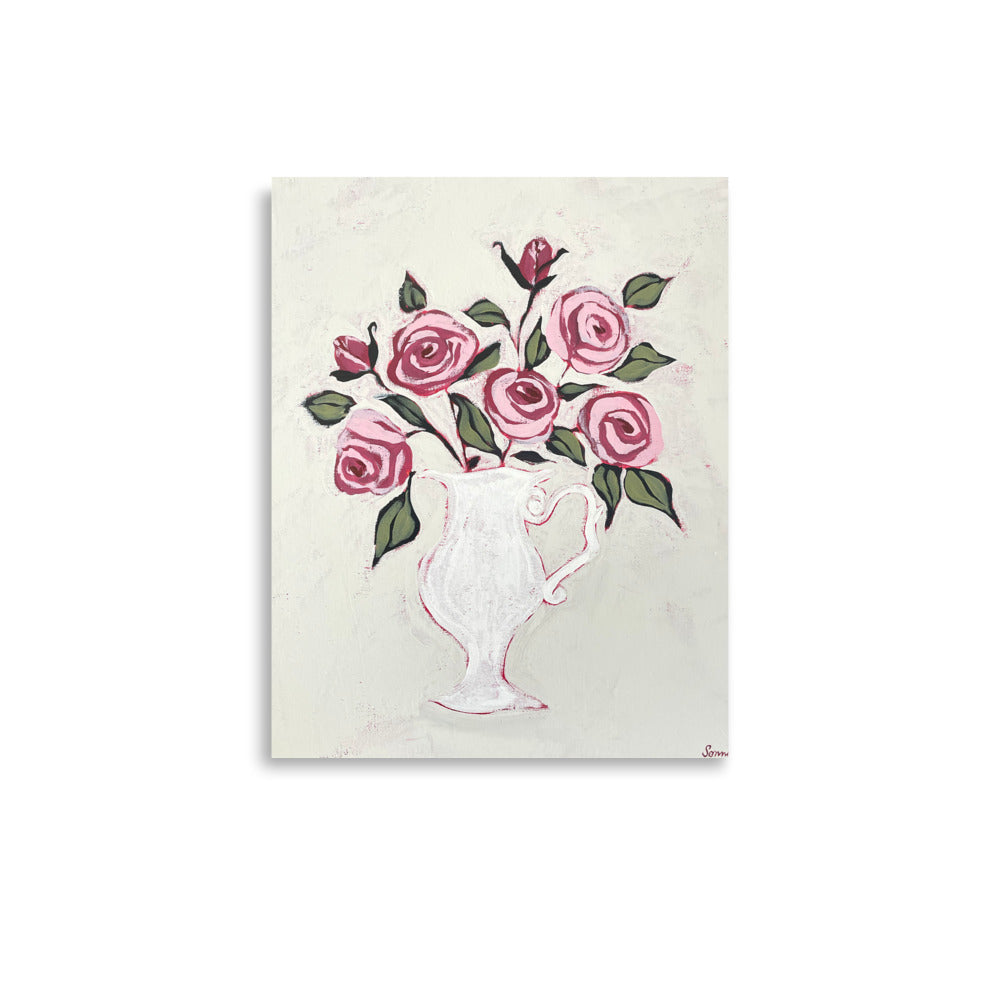 Swirly Rose Still Life Art Print