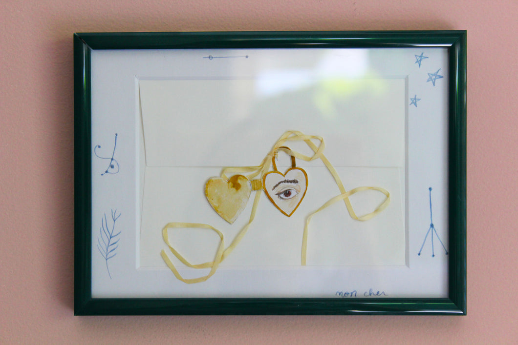 Lover's Eye Envelope Paper Cut Framed Art