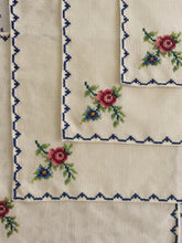 Set of 4 Rose Embroidered Napkins