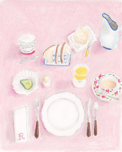 Petit-Déjeuner Oil Pastel Art Print