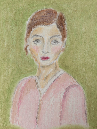 Portrait of a Lady Original Oil Pastel