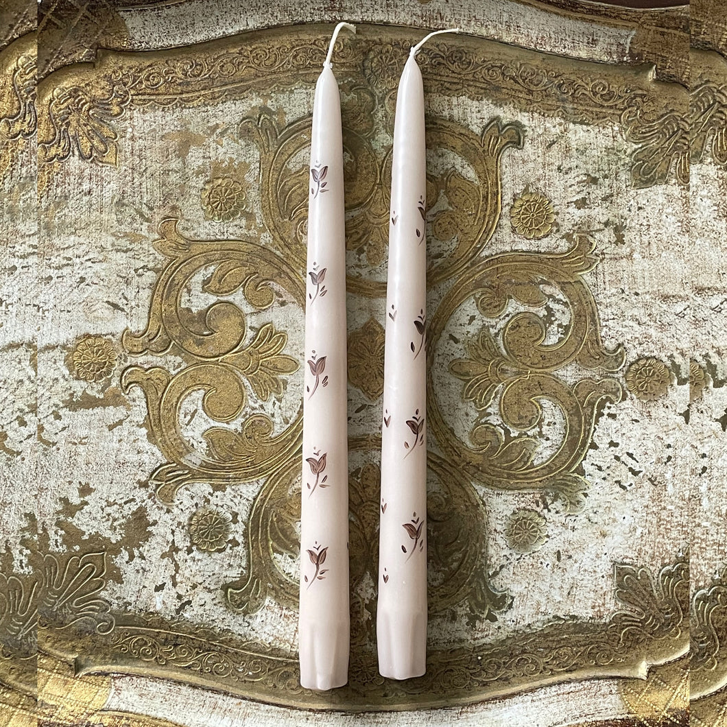 Brown & Beige Hand-Painted Candles