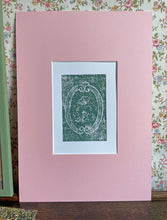 Cora Linocut Print With Pink Mount